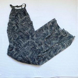 Mossimo tan and black printed cutout back maxi dress size Small